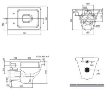 Унитаз подвесной Scarabeo Butterfly 525 365 4006 Scarabeo Butterfly 4010 B 3 4010 B 18000