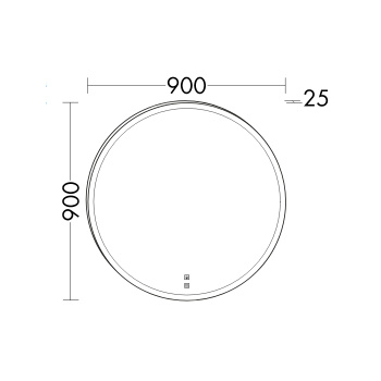Burgbad Lin20 Зеркало Ø95х2.5см., LED подсветка, 5700K, выключатель, подогрев SIJN090
