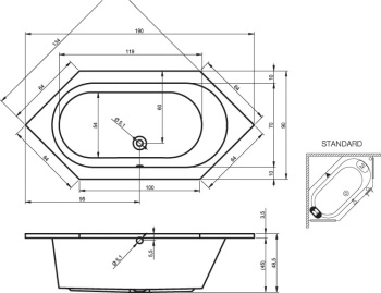 Акриловая ванна Riho 190x90 BA9700500000000 (B035001005)