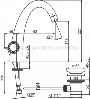 Смеситель для раковины Jacob Delafon Elevation E18870-CP хром