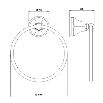 Полотецедержатель-кольцо Nicolazzi Teide gold brass 1485GB05