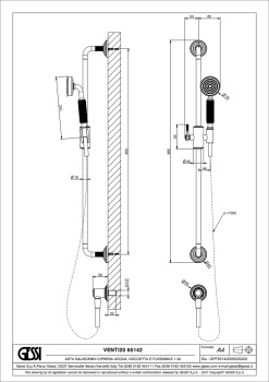 Душевой гарнитур Gessi Venti20 65142.727 Brass Brushed PVD