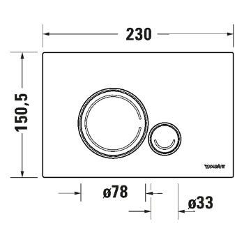 Duravit DuraSystem Beta 120 Клавиша смыва для унитаза, пластик, черный матовый  (СПЕЦЕНА с февраля 2025)