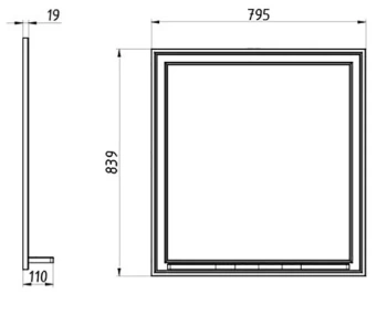 Зеркало ASB-Woodline Монте 80см с полочкой  10776