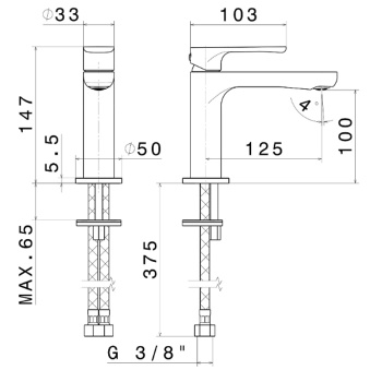 Смеситель для раковины Kerama Marazzi Ole 69412KM.21.018 хром