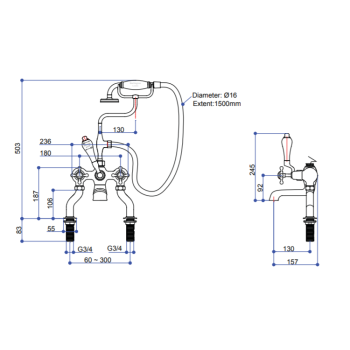 Основание для смесителя Burlington T4A GOLD золото