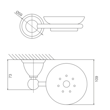Мыльница Fima Carlo Frattini Accessori подвесная, золото F6043/2OR