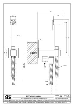 Гигиенический душ Gessi Rettangolo 20023.031 Chrome
