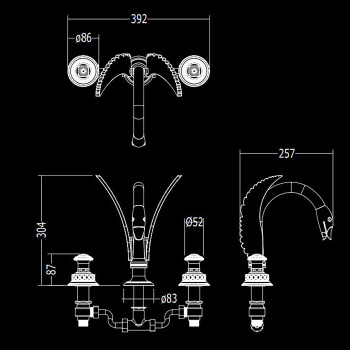 Смеситель для раковины Devon&Devon Excelsior Swan EXC-SW100CR хром