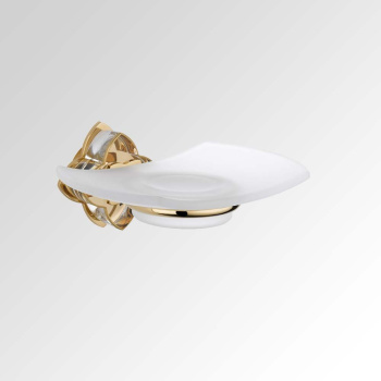 Мыльница стеклянная THG Petale De Cristal Clair Lisere Dore U6E-F01-500 полированное золото