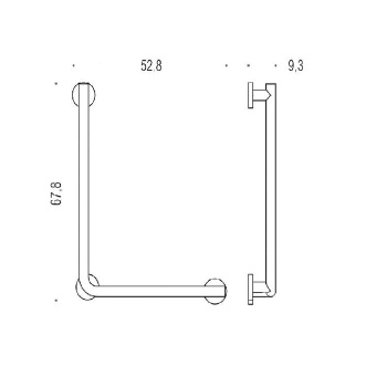 Поручень для инвалидов Colombo Complementi угол 90 градусов, с держателем для туалетной бумаги., хром B9732.CR