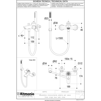 Смеситель для ванны Ritmonio Taormina хром PR43EU201CRL