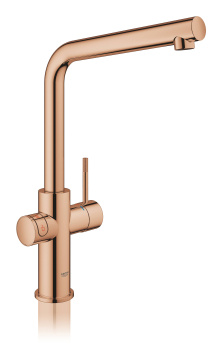 Комплект для кухни GROHE Red Duo II с бойлером M-size, смеситель с L-образным изливом, бронза 30327D