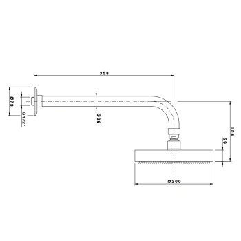 Верхний душ Nicolazzi Anticalcare круглая с креплением со стены MINIMALE D. 200 5704CR20
