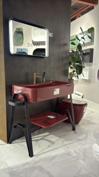 Раковина Simas HOP 100х50см с 1 отв под смеситель, цвет Rubino HOP100 Rubino