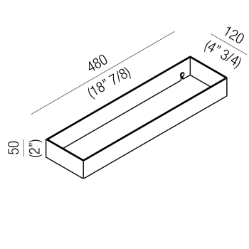 Полотенцедержатель Agape 369, 48см, подвесной, глянец A369201A