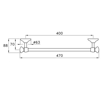 Полотенцедержатель настенный Stella Roma 40 см 602/40 хром RM 10001 CR00
