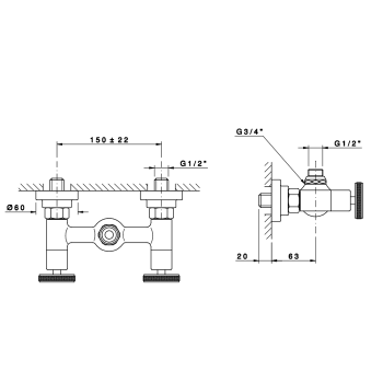 Смеситель для душа без гибкого шланга и лейки Nicolazzi Arena хром 3325CR44