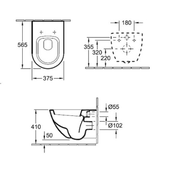 Подвесной унитаз Villeroy&Boch Subway 66001001