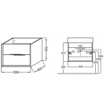 Тумба под раковину Jacob Delafon Vivienne EB1666-J5-J5 белая