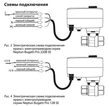 Кран шаровой Neptun Bugatti Special Edition 220В диаметр 1 дюйм