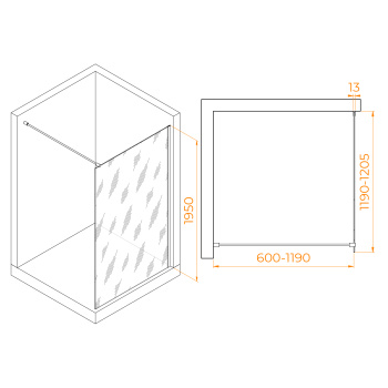 Душевая перегородка RGW Walk In WA-010 неподвижная 120 см 351001012-31