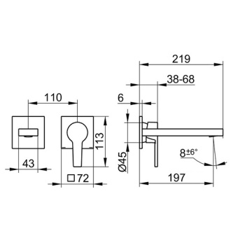 Смеситель для раковины Keuco Edition 11 51116010200 хром