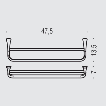 Полотенцедержатель двойной Colombo Land 47.5см хром B2888.CR