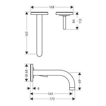 Смеситель для раковины Axor Uno 38113310 золото
