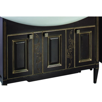 Тумба под раковину ASB-Woodline Модена 105см орех с золотой патиной 9133