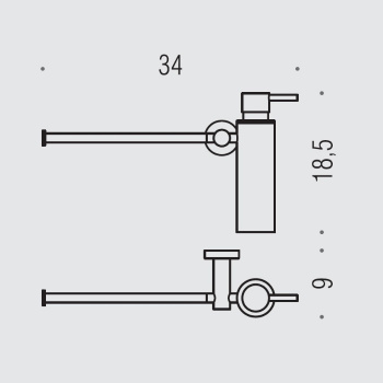 Полотенцедержатель с дозатором для жидкого мыла Colombo Plus подвесной, PVD графит полированный W4975.GL