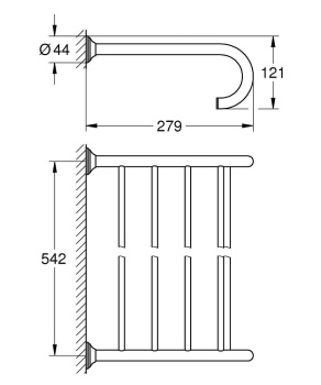Полка для полотенец GROHE Essentials Authentic, хром 40660001
