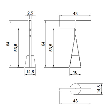 Полотенцедержатель напольный Antonio Lupi Halo 16х43х64см., база из мрамора Carrara satinato, структура Veneziano goffrato А0002457891