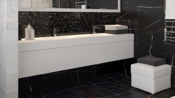 Керамогранит Kerranova Marble Trend Nero Dorato Matt 60x120 см K-1004/MR/600x1200