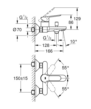 Универсальный смеситель, GROHE Costa S, хром, 2679210A