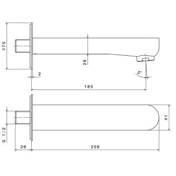 Настенный излив OLE Kerama Marazzi хром 69487KM.21.018