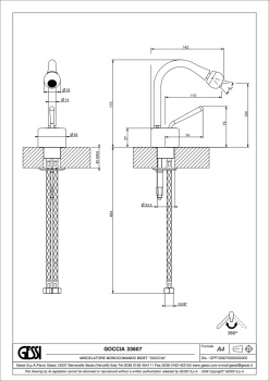 Смеситель для биде Gessi Goccia 33607.713 Antique Brass