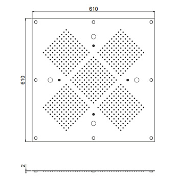 Встраиваемая в потолок мф система Carimali Mydream 610X610 605 форсунок, 4 потока воды, хром 23054XN-CRX