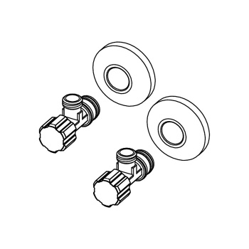 TECEone Угловые вентили (1/2&amp;quot; х 3/8&amp;quot;) с настенными розетками,комплект 2 шт.цвет хром