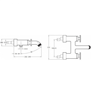 Смеситель для ванны Jacob Delafon Nouvelle Vague E78350-BLV черный