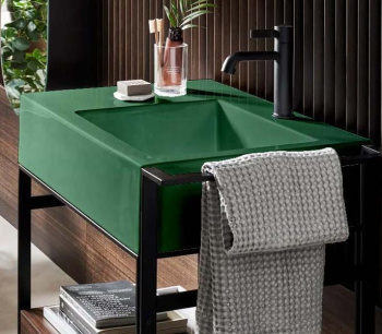 Раковина накладная Cielo I Narcisi NALAMDX AL 76 см правая зеленый