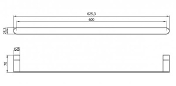Держатель для полотенец Nofer Verona глянцевый 600 мм 16870.60.B