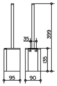 Туалетный ершик Keuco Plan 14972010100 с пластиковой белой колбой, хром