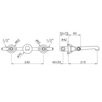 Встраиваемый смеситель для раковины Stella Italica Leve 3229 IL 01000 CR00 хром