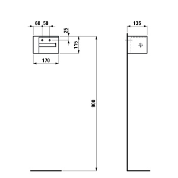 Laufen  VAL  держатель для туалетной бумаги правый 170x130x115 мм, белый