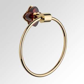 Полотенцедержатель THG Petale De Cristal Rouge U6C-F01-504N полированное золото