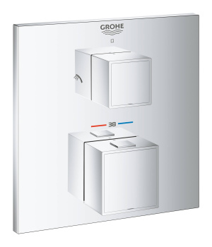Термостат для душа с переключателем на 2 положения, GROHE Grohtherm Cube, хром, 24154000