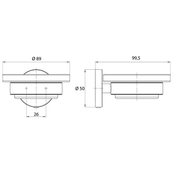 Подвесная мыльница хрустальное стекло прозр. Emco Round, хром 4330 001 00