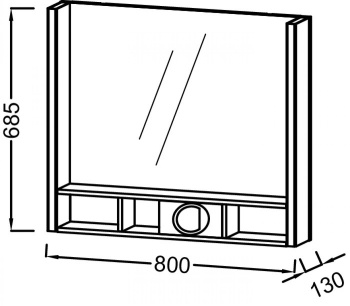 Зеркало 80 см Jacob Delafon Terrace EB1736RU-G80, светло-коричневый