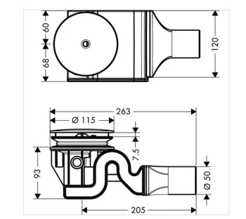 Сифон, Hansgrohe, Raindrain, для душевых поддонов